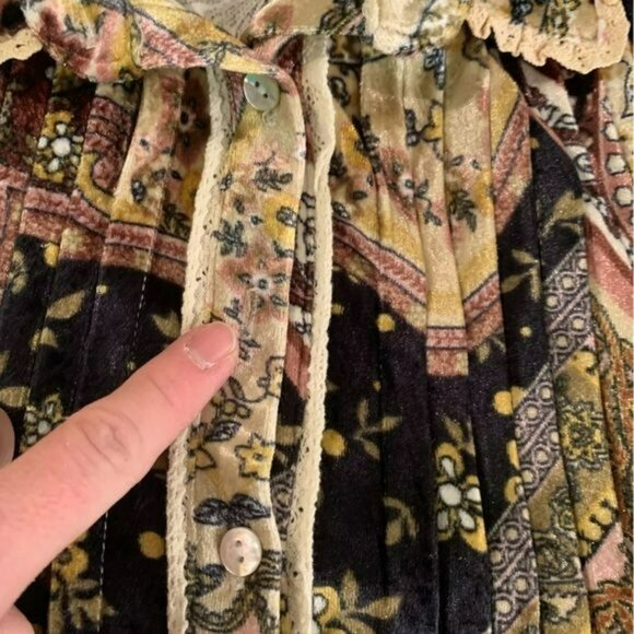 Echo Rose womens size medium tapestry paisley damask button front midi dress - Picture 4 of 11